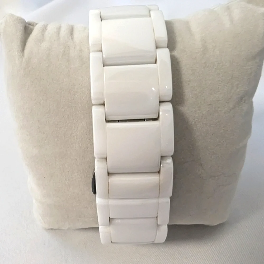 Michael Kors White and Silver Crystal Bezel Women's Watch